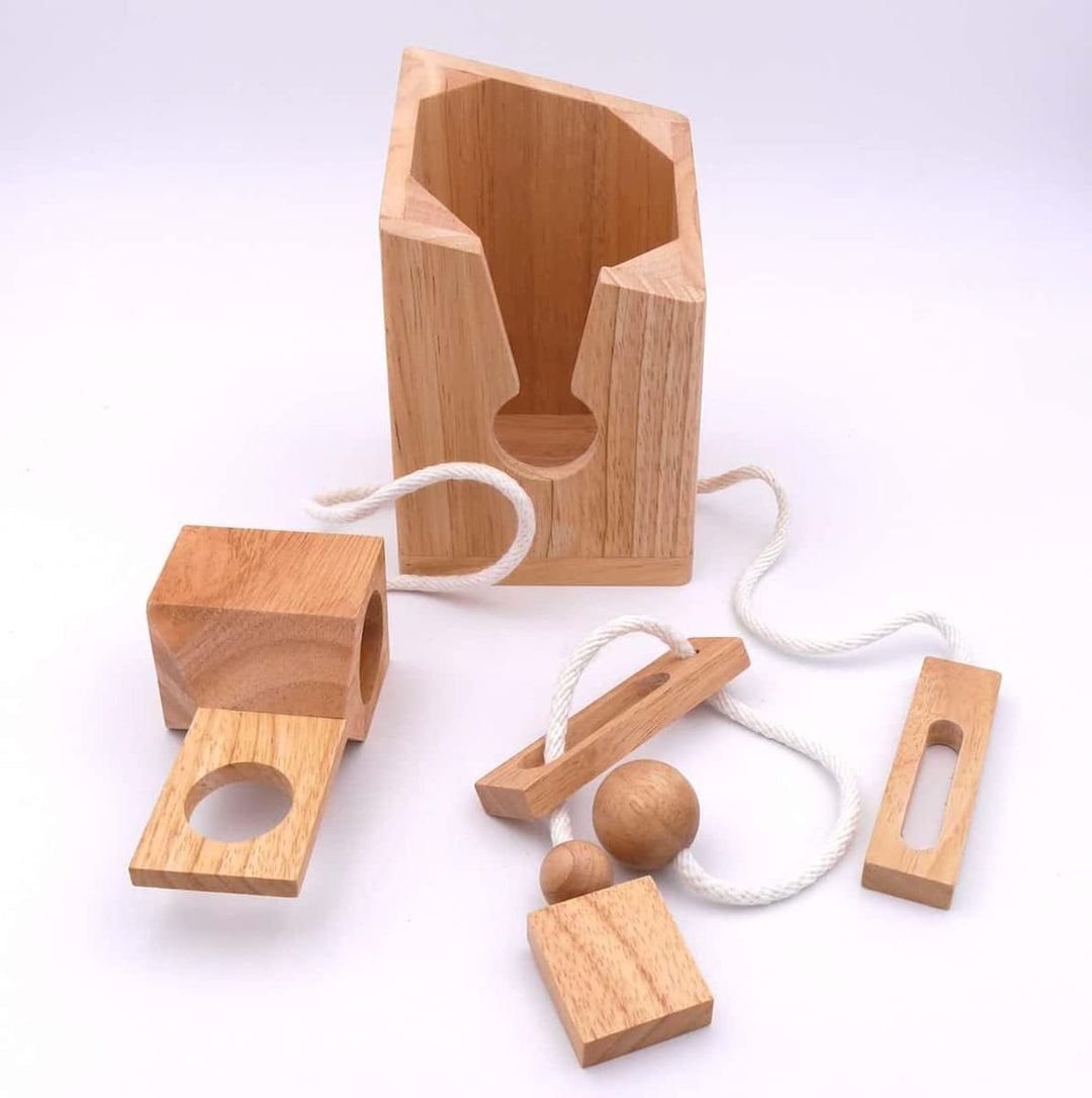 ROMBOL Flaschentresor - Edles Denkspiel aus Holz für grosse Flaschen, Modell:2, 2