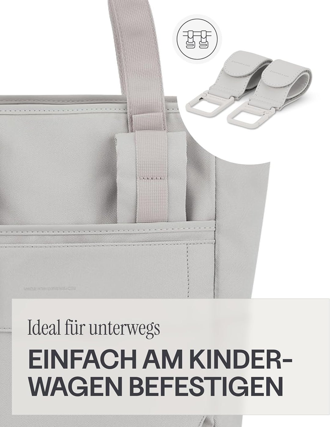 Kapten & Son Rucksack Lindby Diaper Set 20 L | 2in1 Wickelrucksack & Wickeltasche mit Kinderwagen- u