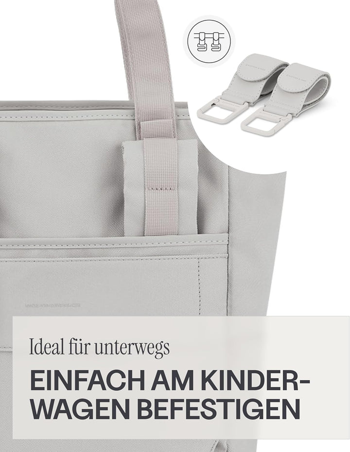 Kapten & Son Rucksack Lindby Diaper Set 20 L | 2in1 Wickelrucksack & Wickeltasche mit Kinderwagen- u