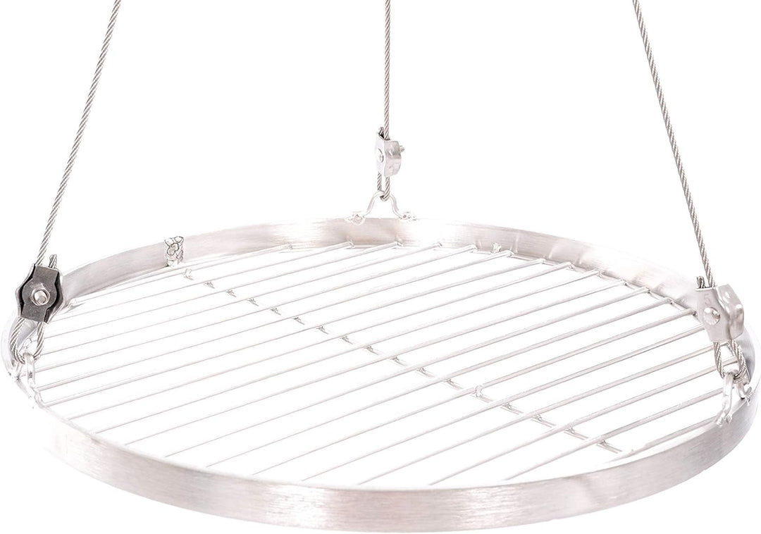 37 cm Grillrost Edelstahl für Schwenkgrill 3 Bein BBQ Grill Rost mit Seil 14 mm Stababstand