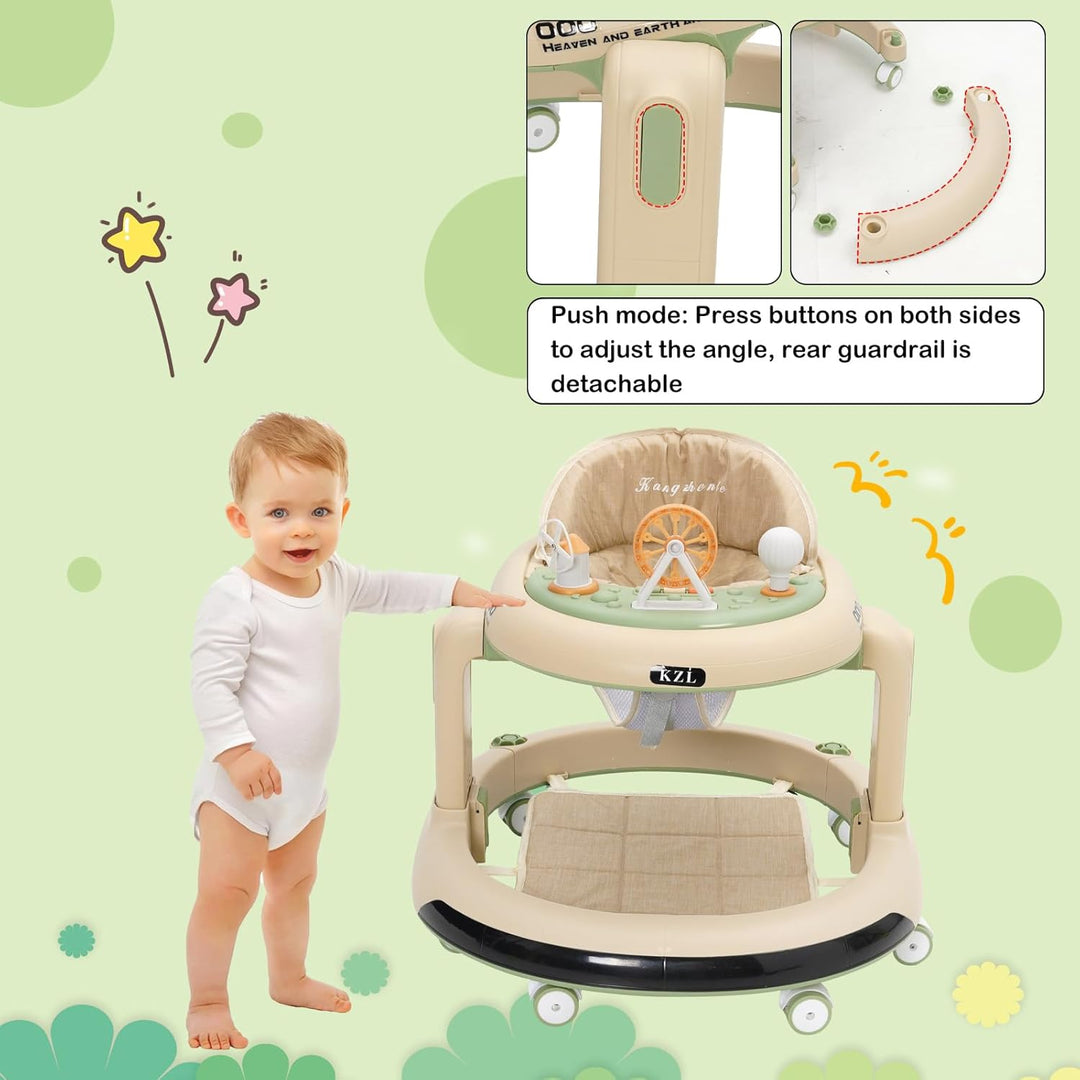 Baby Lauflernhilfe, 3 in1 Baby Walker Höhenverstellbar, Überrollsicherer Lauflernwagen mit Leisen 36