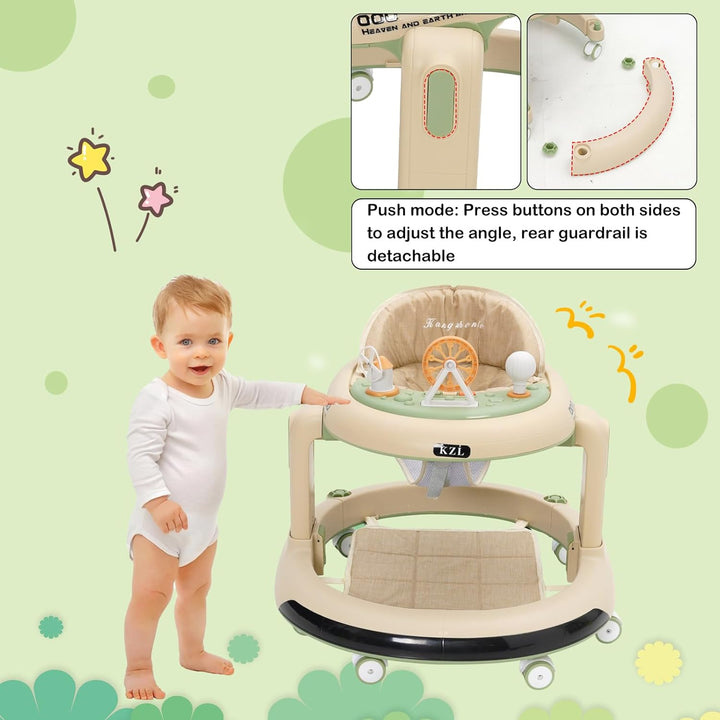 Baby Lauflernhilfe, 3 in1 Baby Walker Höhenverstellbar, Überrollsicherer Lauflernwagen mit Leisen 36