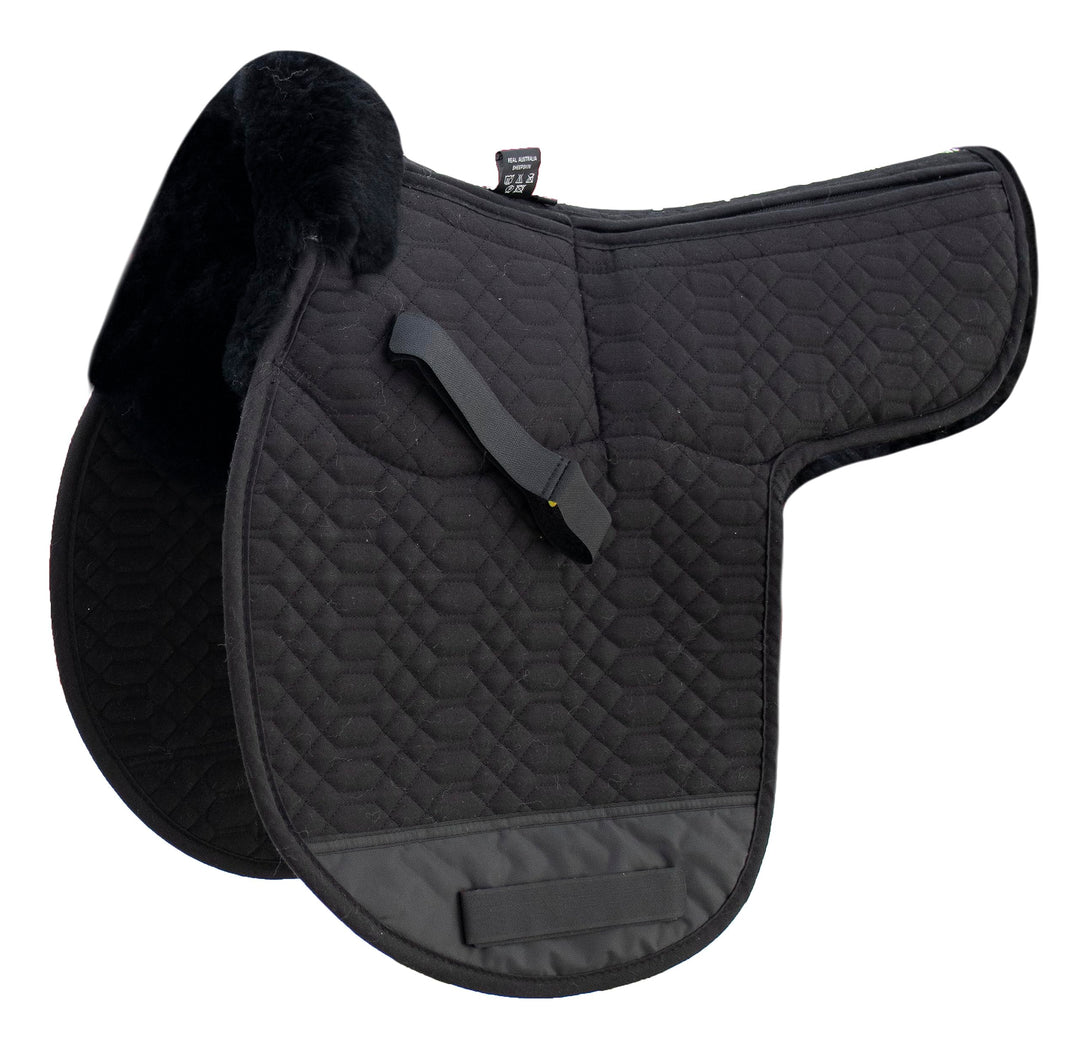 Engel Reitsport Satteldecke SADEK1AP Lammfell &amp; Baumwollsteppstoff, Fell in Sattellage, Fellkranz vo