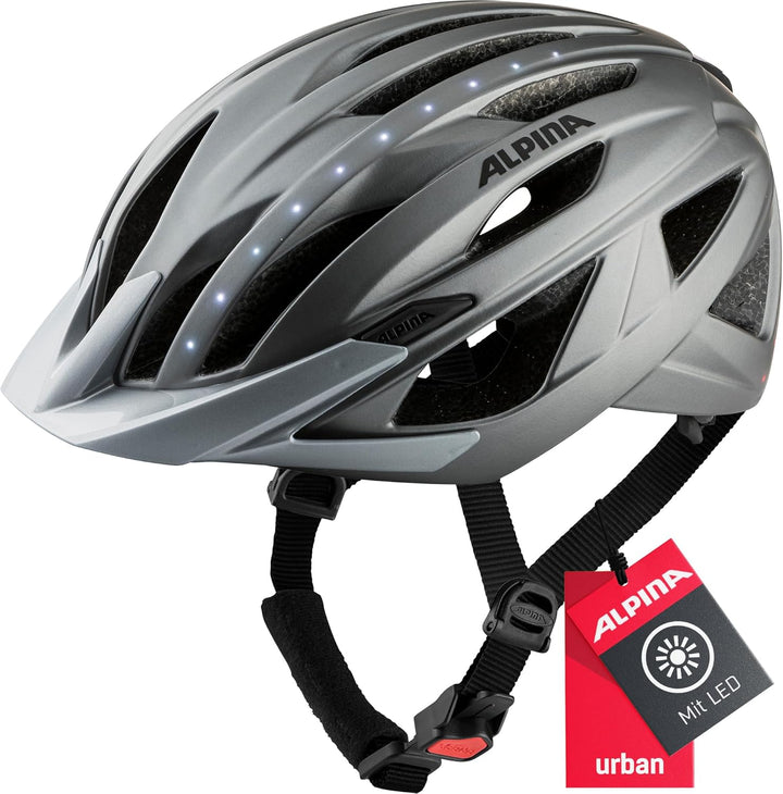 ALPINA HAGA LED - Stossabsorbierender, Beleuchteter & Optimal Anpassbarer Fahrradhelm Mit Integriert
