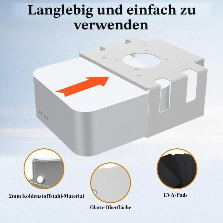 Untertischhalterung Halterung für Mac mini M4/M4 Pro, Platzsparend Kohlenstoffstahl Halterung Unter