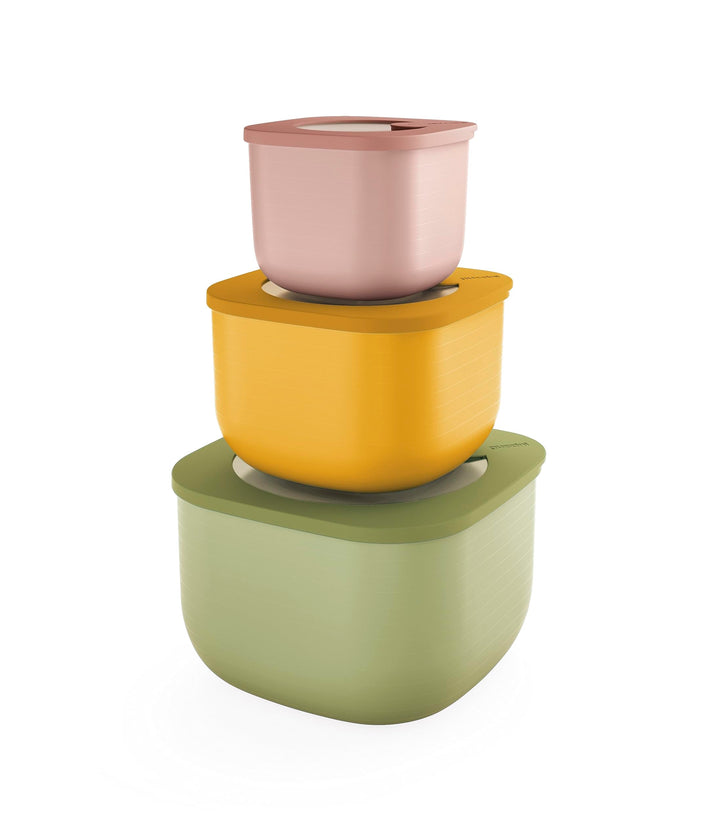 Guzzini - Kitchen Active Design, STORE&MORE BIO Set 3 dicht schliessende Dosen für Kühlschrank/Gefri