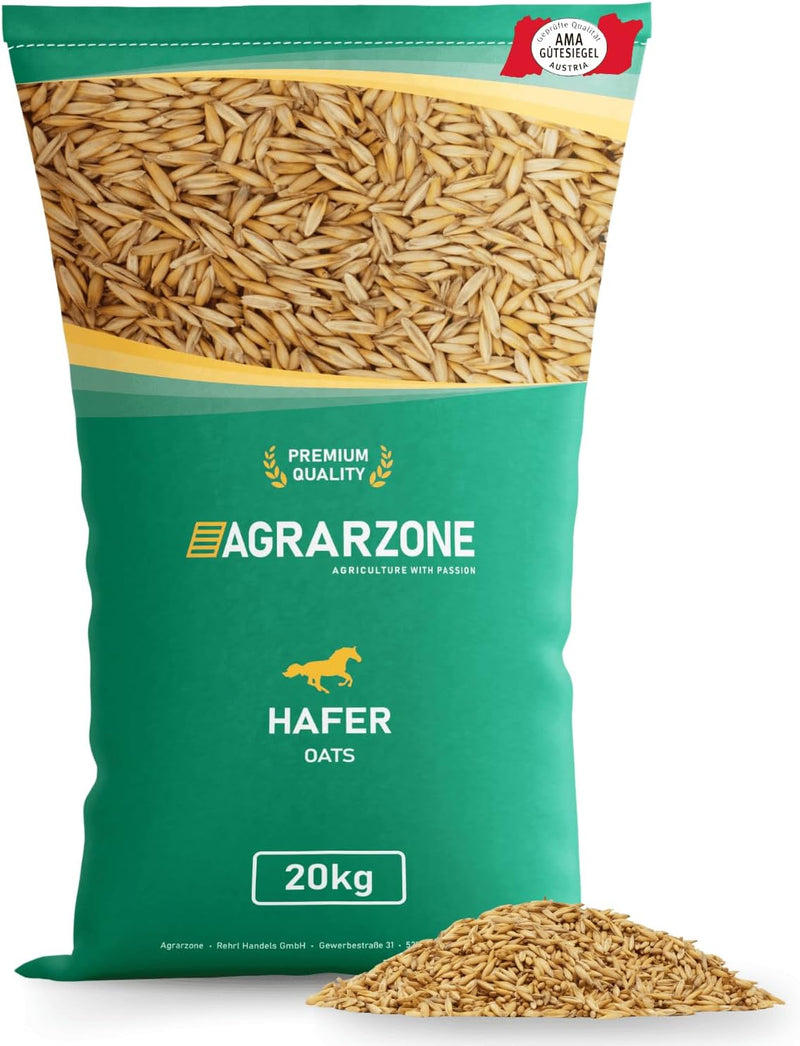 Agrarzone Hafer Pferd gereinigt 20 kg - Premium Pferdefutter 20KG Futterhafer - AMA-Gütesiegel Zerti