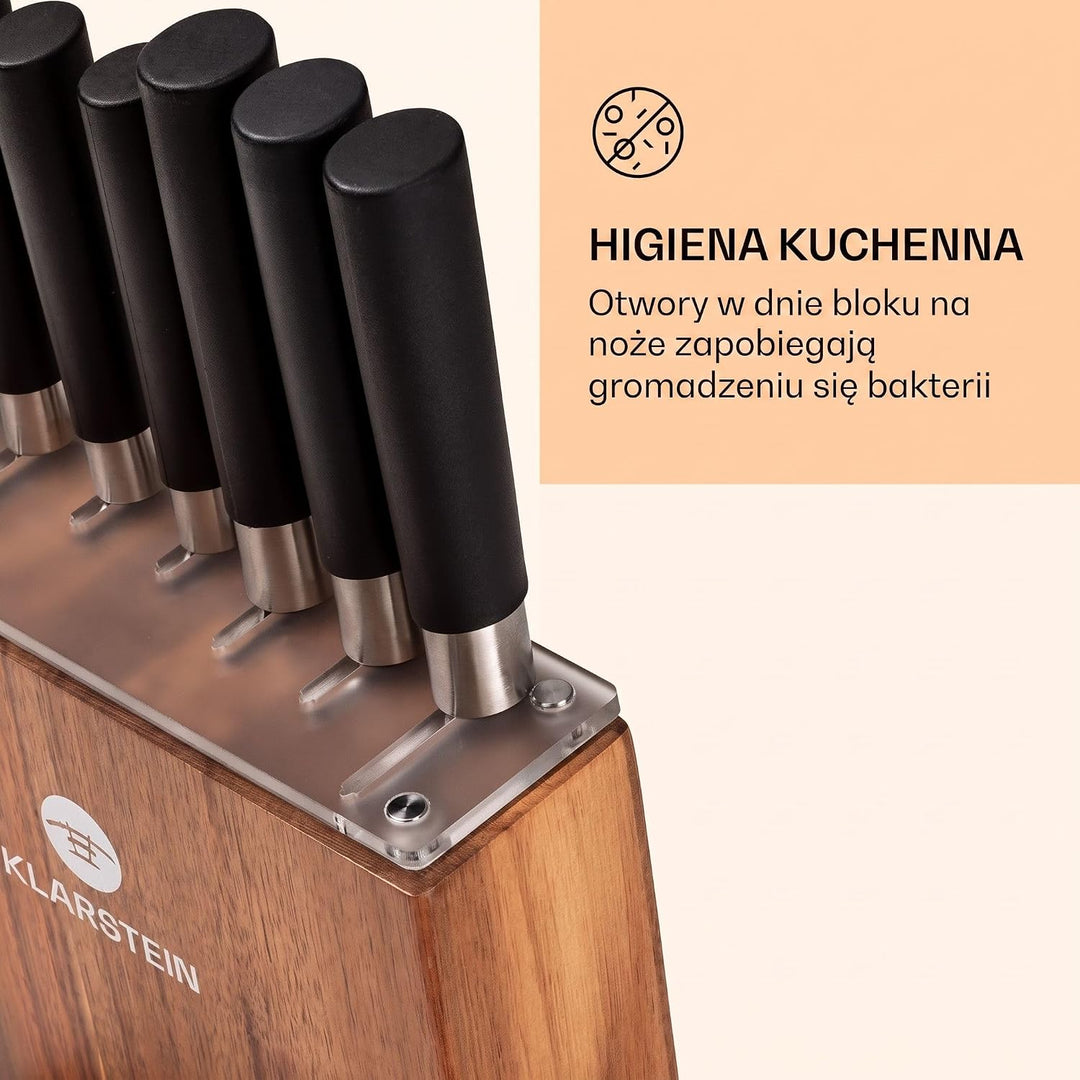 Klarstein Kitano Messerblock - Küchenmesser Set 8-teilig, Messerblock mit Messer: 7 verschiedene Mes