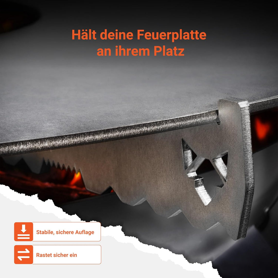 FENNEK verstellbare Auflageleisten für Feuerplatten Ø 100-120 cm | Für optimale Luftzufuhr und siche