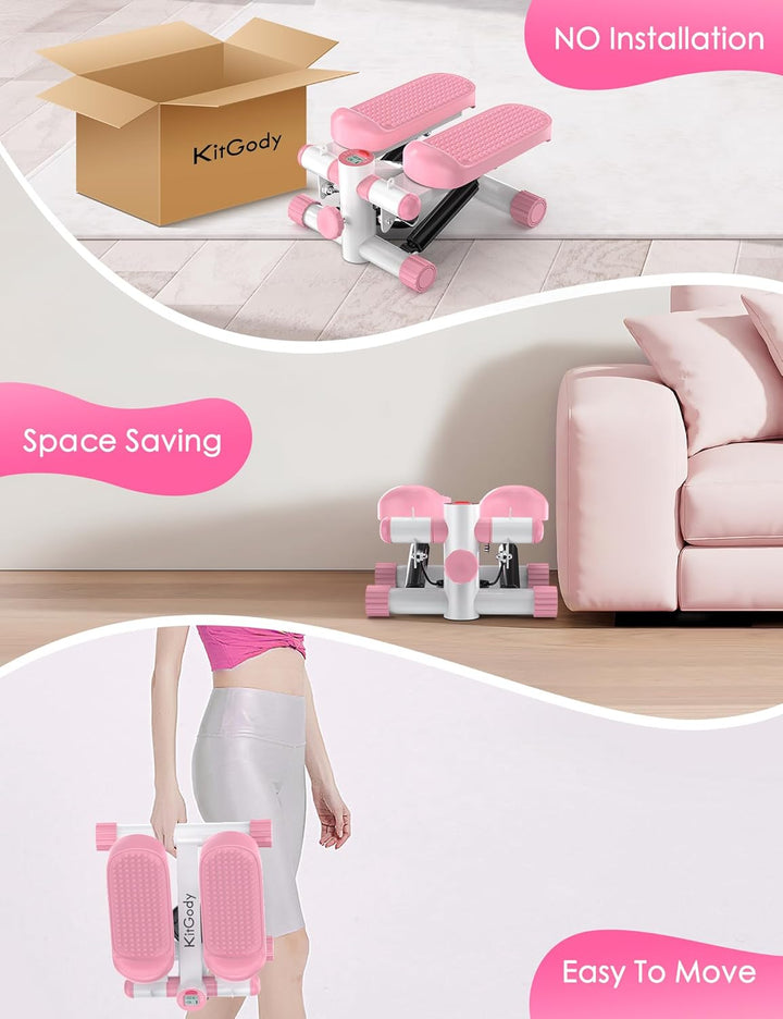 KitGody Mini-Stepper für Übungen, Treppenstepper 150 kg Kapazität, Workout-Stepper für Training zu H