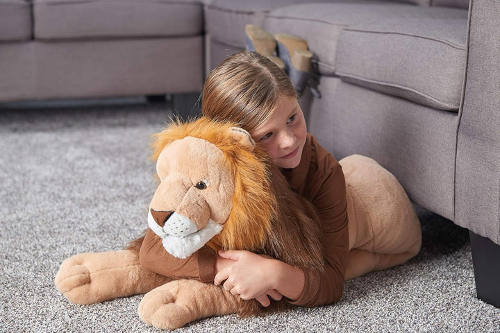 Wild Republic 17341 19322 Jumbo Plüsch Löwe, grosses Kuscheltier, Plüschtier, Cuddlekins, 76 cm, Löw