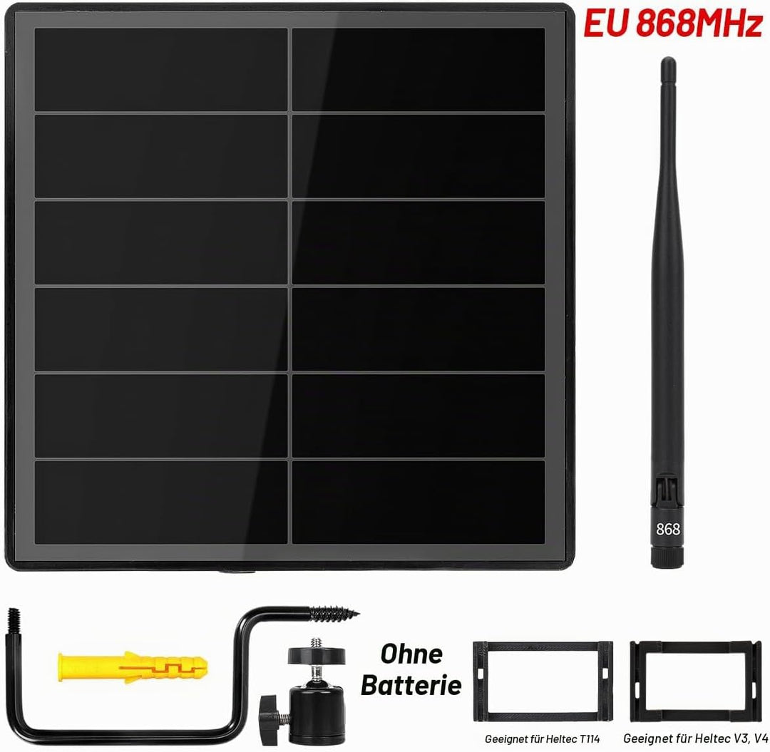 D5-1A 5W Solar Panel Kit mit Batterie Controller für Heltec V3 ESP32 LoRa Modul für DIY Meshtastic M