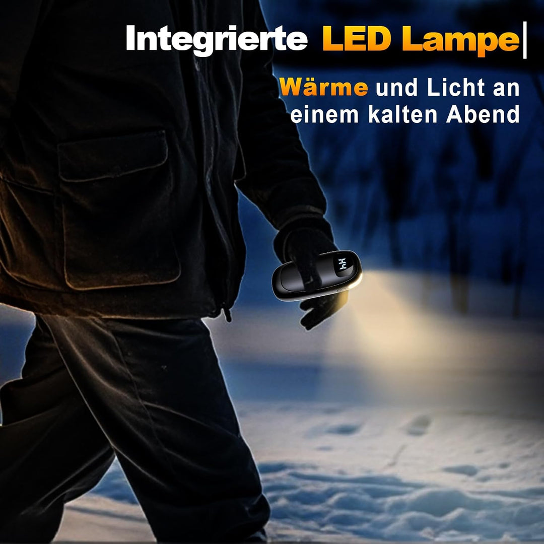 Handwärmer Elektrisch, 2er Pack - Zweiseitig heizende elektrische Handwärmer mit LED-Digitaldisplay,