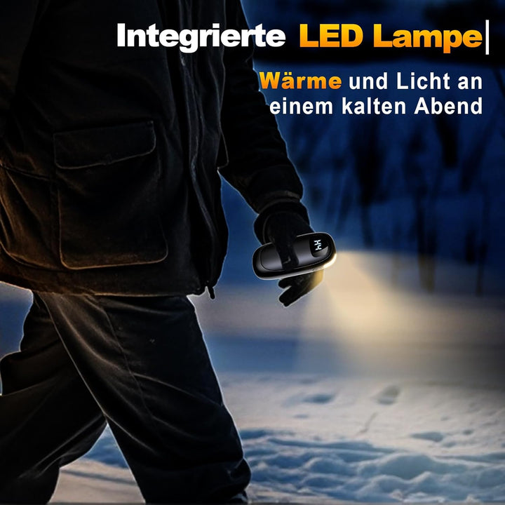 Handwärmer Elektrisch, 2er Pack - Zweiseitig heizende elektrische Handwärmer mit LED-Digitaldisplay,