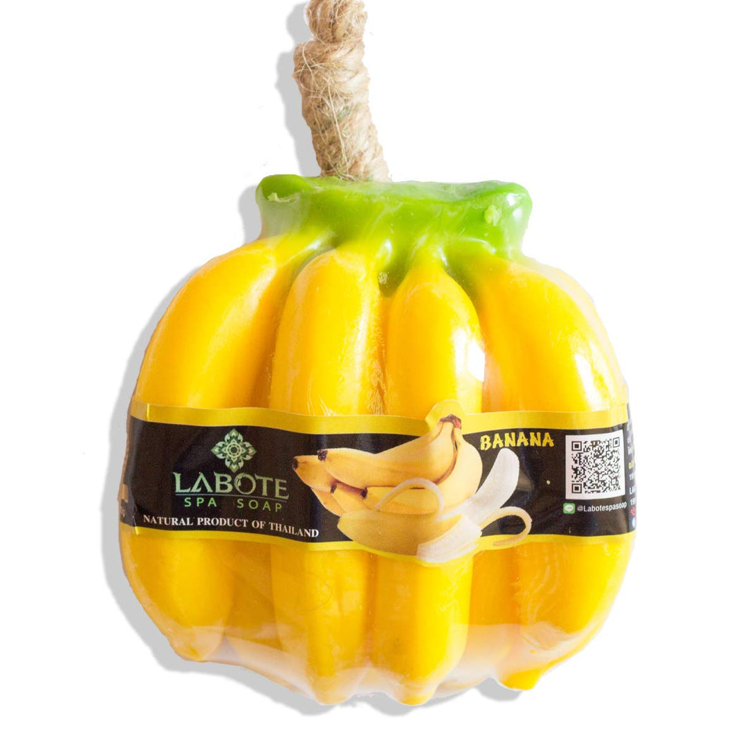 LABOTE Handgemachte thailändische Bio Naturseife Banane mit typischem Duft, 10 Stück, 1000 g