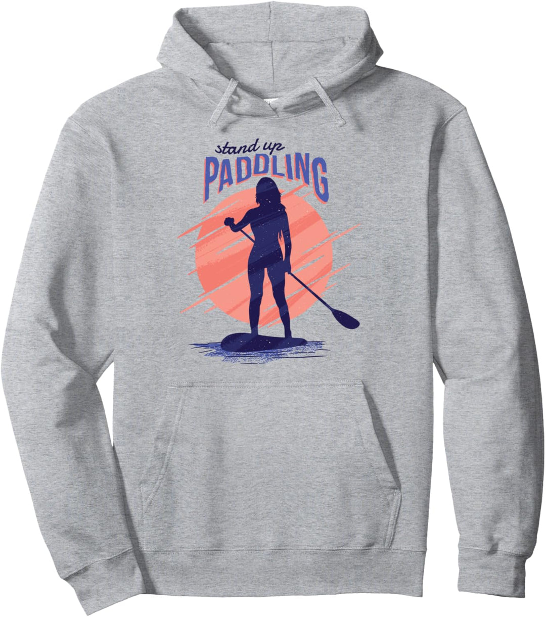 Stand Up Paddle Sonnenuntergang Paddling Geschenk Damen Pullover Hoodie