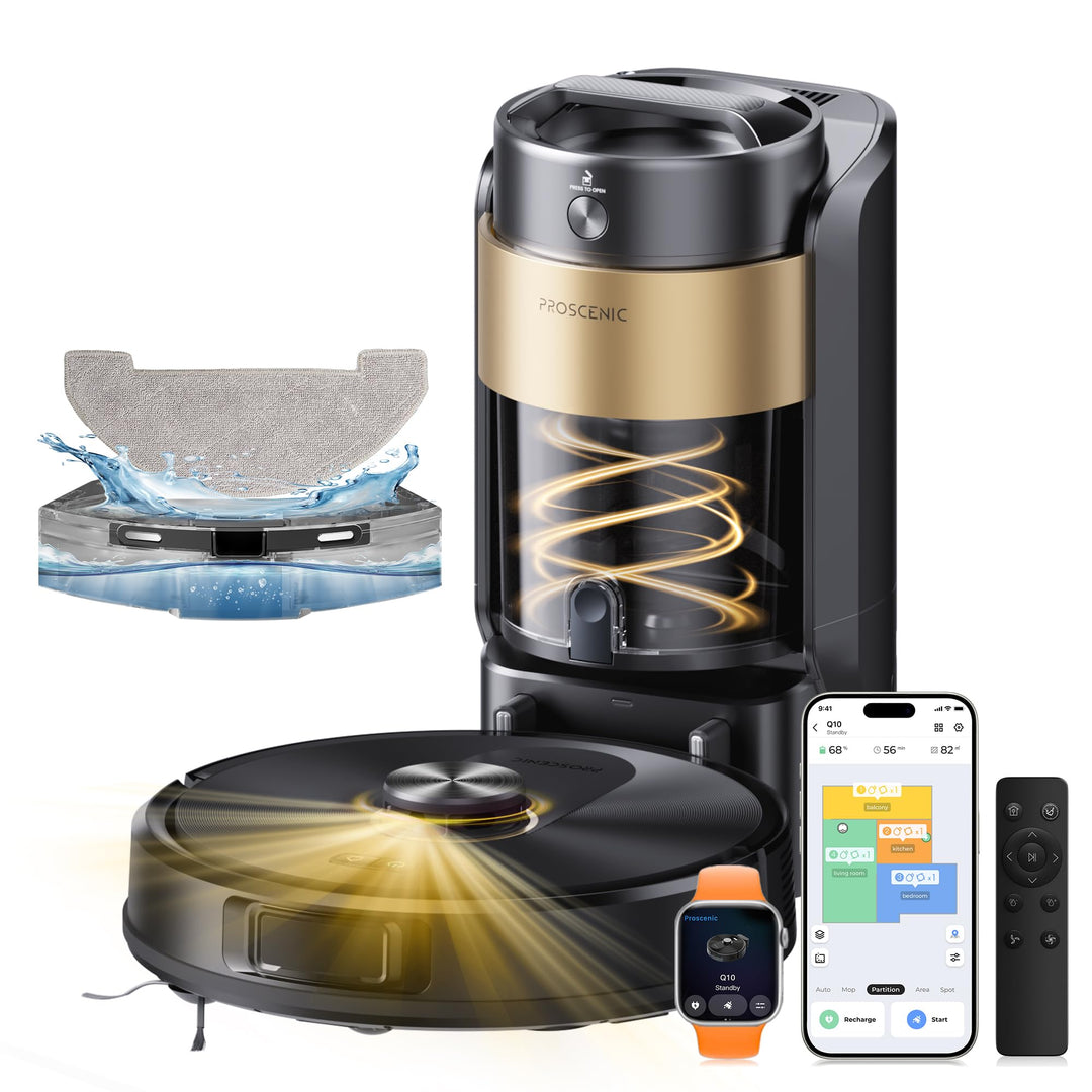 Proscenic Q20 Plus Saugroboter mit Wischfunktion, 10000Pa 200min Staubsauger Roboter mit Beutellose