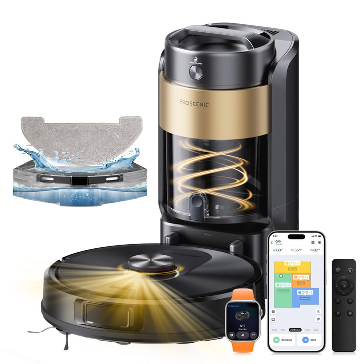 Proscenic Q20 Plus Saugroboter mit Wischfunktion, 10000Pa 200min Staubsauger Roboter mit Beutellose
