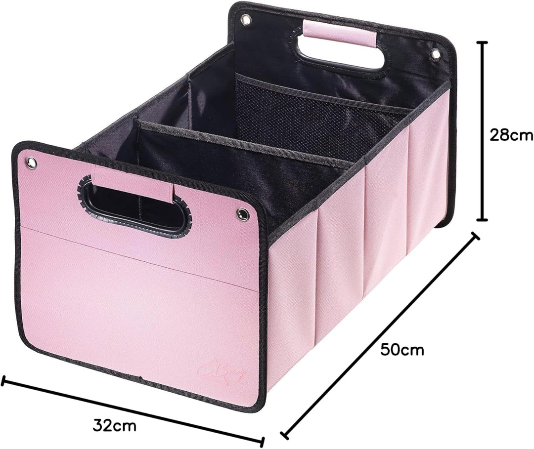 CBag rosa - Kofferraumtasche aus Polyester mit stabilem Boden - Klappbox Kofferraumbox Faltbox Organ