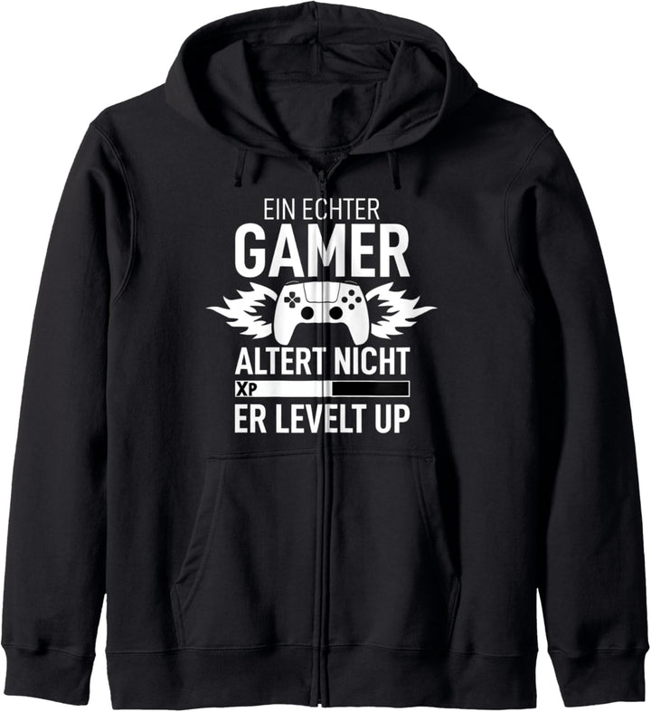 Ein Echter Gamer Alter Nicht Er Levelt Game Spieler Zockerin Kapuzenjacke
