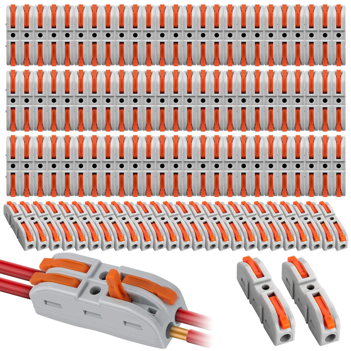 Kabelverbinder, 100 Stück Durchgangsverbinder, SPL-1 Kabelklemmen Elektro, 4mm² Leiter Klemme mit He