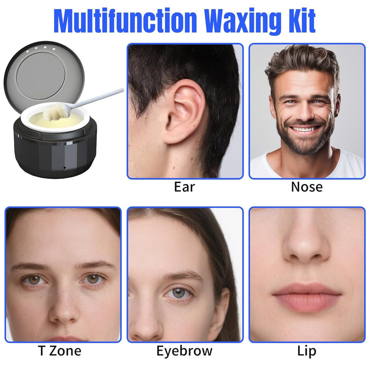 Nasenwachs Männer, Nasenhaarentferner für Nase und Ohren, USB-Schnellerwärmung Waxing Set mit Mini W