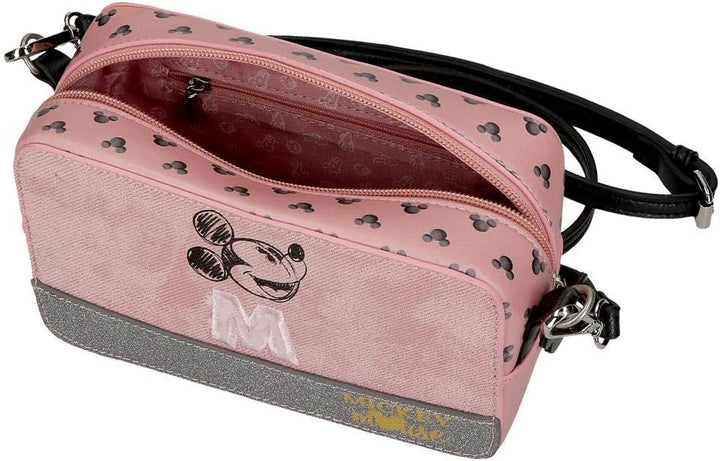 Disney Mickey The Blogger Umhängetasche Rosa 19,5x11,5x7,5 cms PVC und Polyester, Umhängetasche