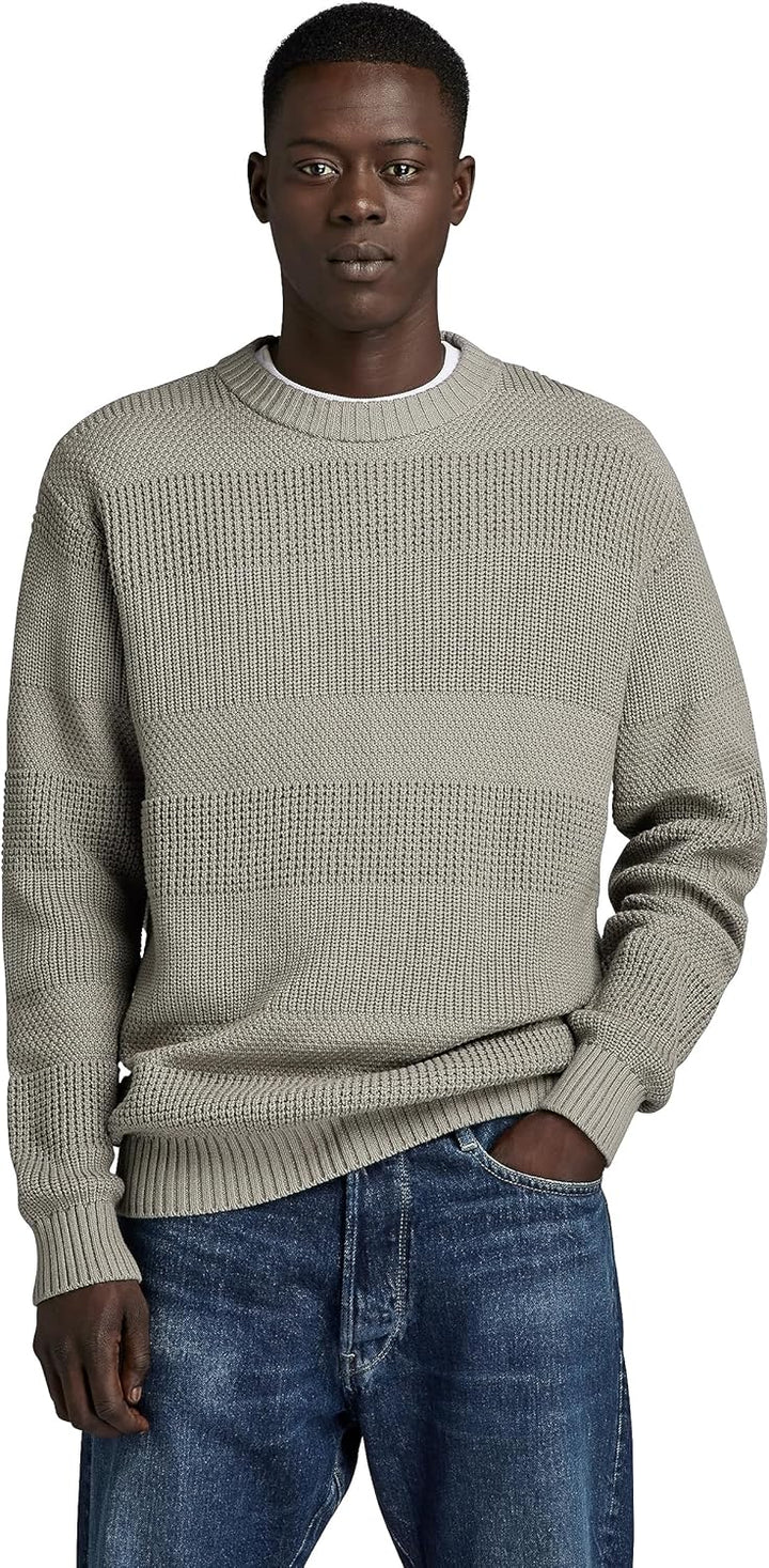 G-STAR Herren Hori Structure Knitted Pullover Knits, Grau (Elephant Skin D23539-d496-g106)