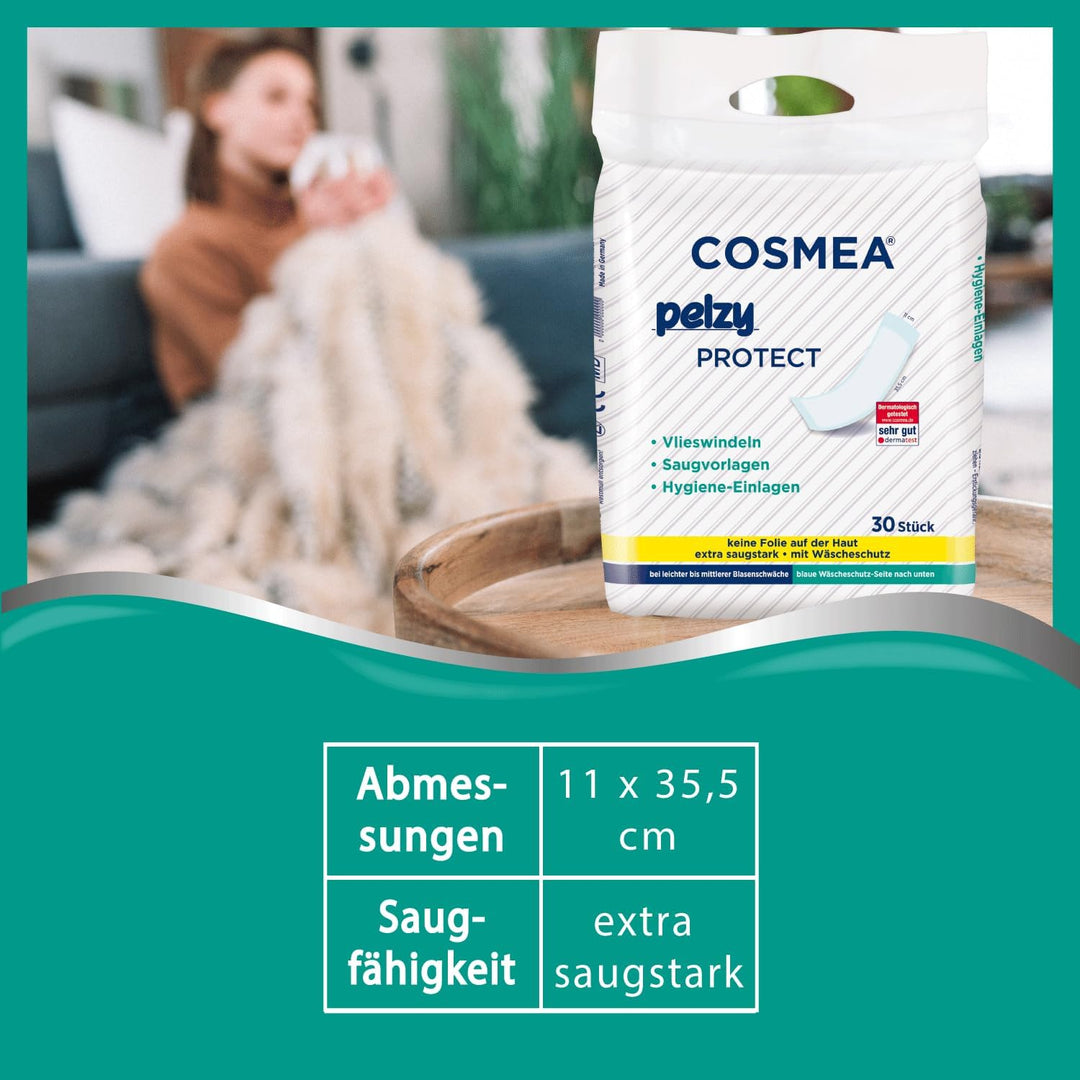 Cosmea Pelzy Protect Vlieswindeln/Saugvorlagen, für Wöchnerrinnen, für die tägliche Pflege Vorteilsp