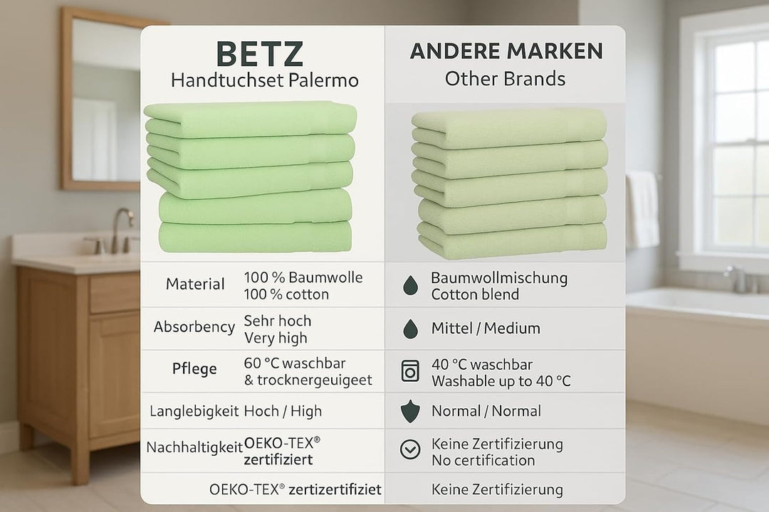 Betz Handtuch 6er Pack Handtücher Set Palermo Grösse 50x100 cm 100% Baumwolle - gut trocknend, leich
