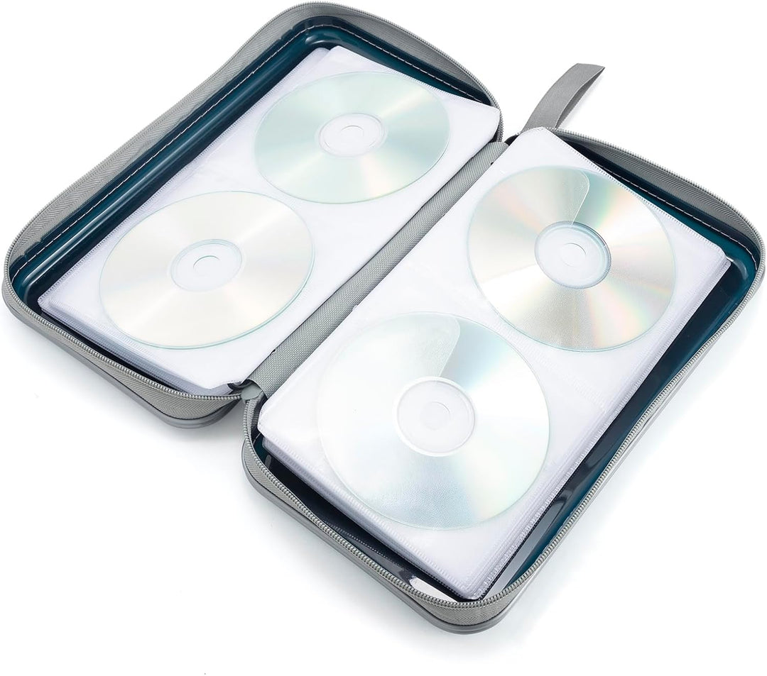 alavisxf xx CD Tasche, 96 CD/DVD Tasche Hartplastik CD Taschen Aufbewahrung Schutzhülle DVD Lagerung