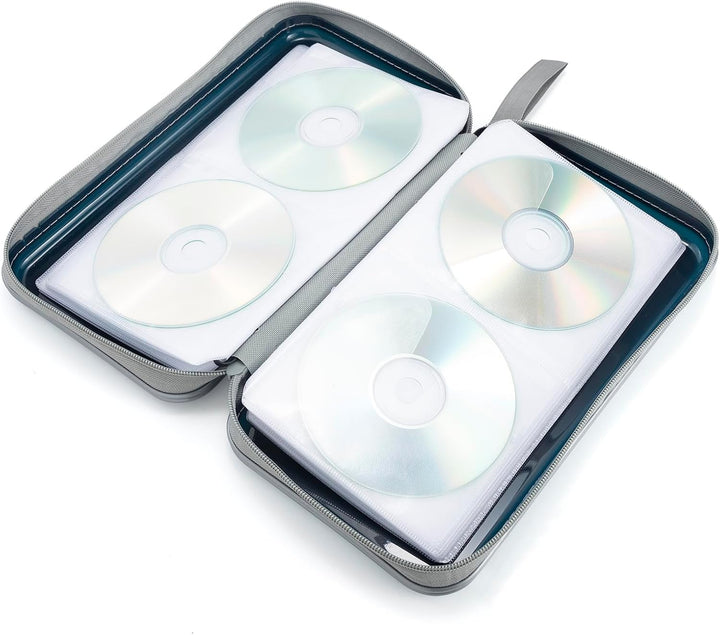 alavisxf xx CD Tasche, 96 CD/DVD Tasche Hartplastik CD Taschen Aufbewahrung Schutzhülle DVD Lagerung