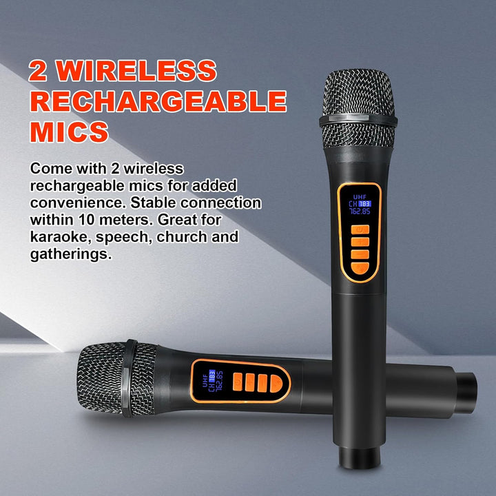 Karaoke-Maschine, tragbarer Bluetooth-Lautsprecher mit drahtlosem Mikrofon für Erwachsene & Kinder,