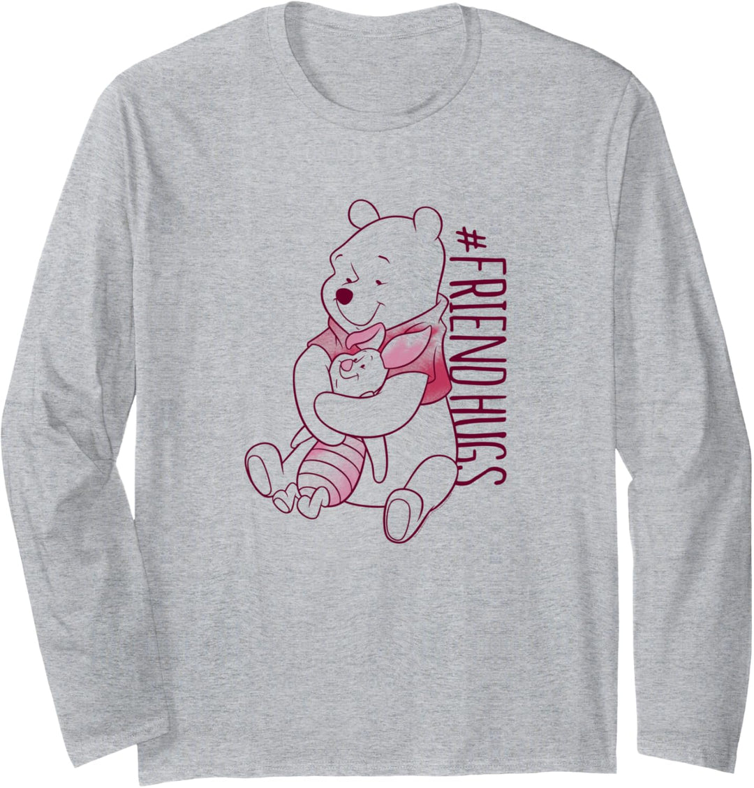 Disney Winnie The Pooh & Piglet Hugs Hashtag Friends Langarmshirt