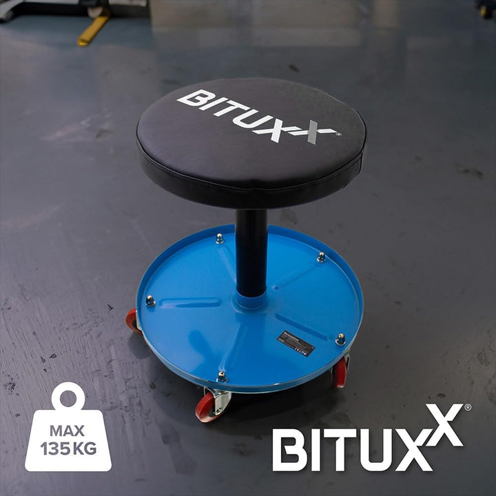 Bituxx® Werkstatthocker Drehhocker Rollhocker Hocker Drehstuhl Sitz Werkstatt Werstattstuhl Stufenlo