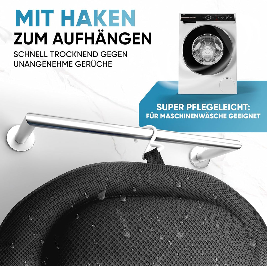 XXL Premium Badewannenkissen schwarz | NEU zusätzliche Polster an Schulter- &amp; Nackenbereich | Badeki