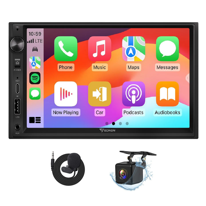 Eonon 7 Zoll Android 14 Doppel-Din-Autoradio 4+64GB GPS Navigationssystem CarPlay Android Auto Scree