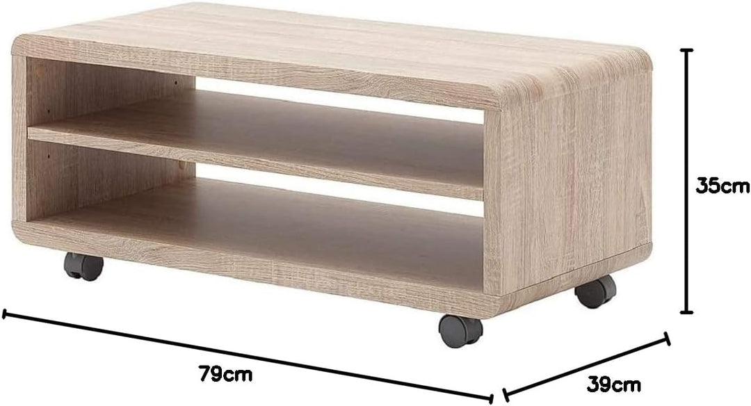 Robas Lund JEFF 7 TV-Board/Media-Board, MDF, ca. 79 x 35 x 39 cm, Eiche sägerau NB