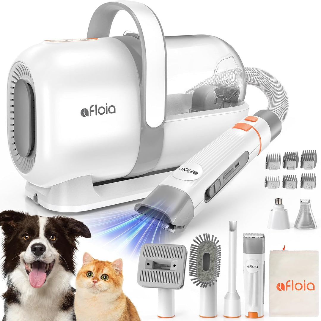 Afloia Hundeschermaschine mit Staubsauger, Profi Haustierpflegeset, leise Schermaschine Hund Katze T