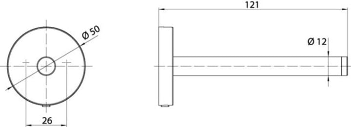 Emco Round Reservepapierhalter, 4305, Farbe: weiss, 60 x 60 x 130, Weiss