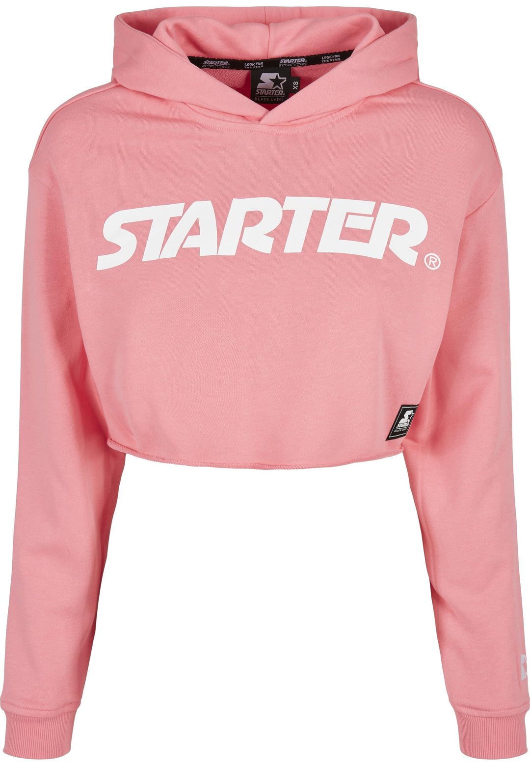 Starter Black Label Damen Kapuzenpullover Ladies Starter Cropped Hoody, Farbe pinkgrapefruit, Grösse