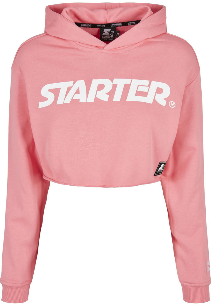 Starter Black Label Damen Kapuzenpullover Ladies Starter Cropped Hoody, Farbe pinkgrapefruit, Grösse