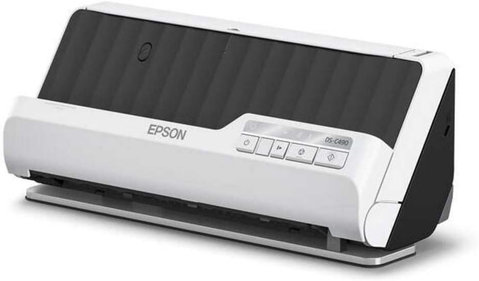 Epson Premium Scanner DS-C490, kompakter A4 Business Scanner mit geringem Stromverbrauch, Duplex-Ein