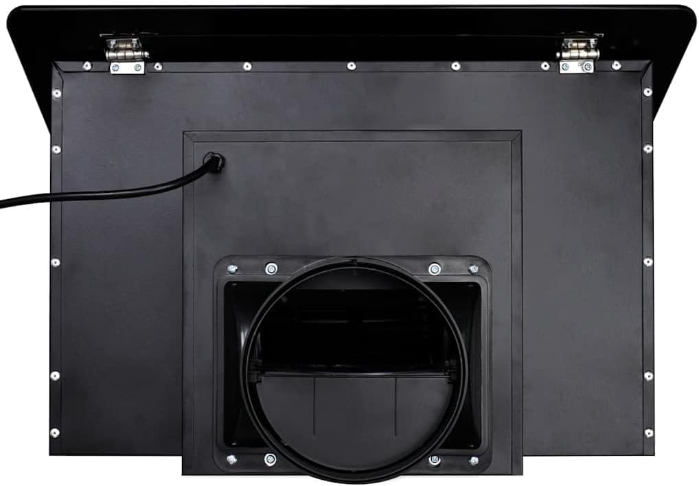 vidaXL Dunstabzugshaube Schwarz Hartglas mit Display 600 mm