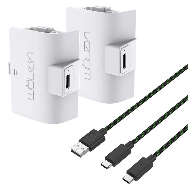 Venom 1100-mAh-Akku mit hoher Kapazität, Doppelpack - Weiss (Xbox Series X & S/Xbox One), Weiss