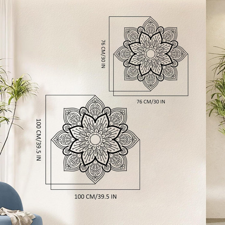 Resama Grosses Metall Rundes Mandala Wanddekor, Einzigartige Lotusblume Wanddekoration für Wohnzimme