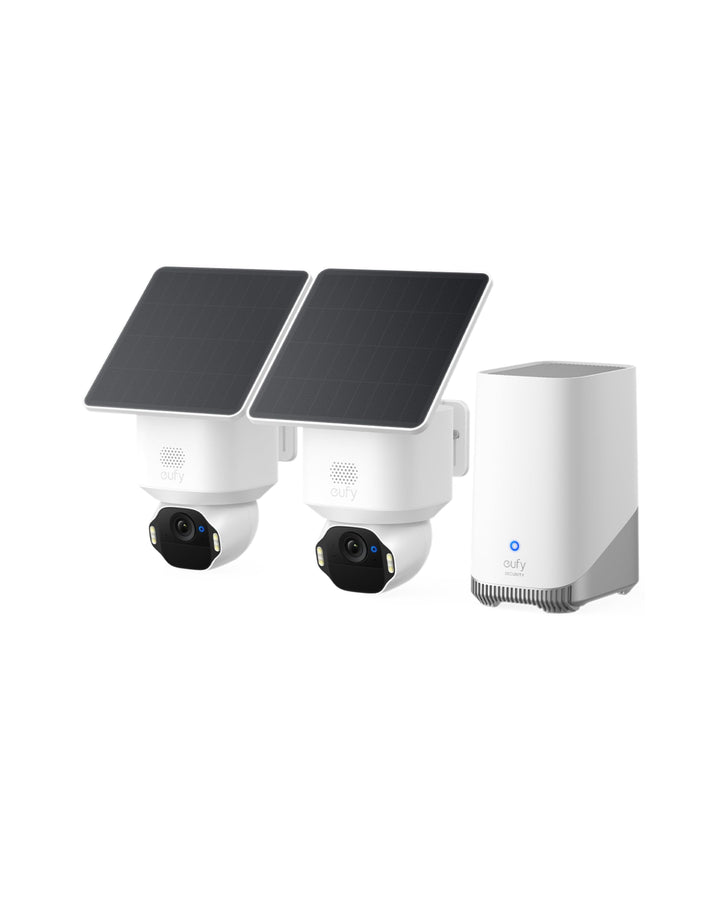 eufy SoloCam E42 (2-Cam Kit), 4K Überwachungskamera für aussen, HomeBase S380, Solar, KI-Bewegungstr