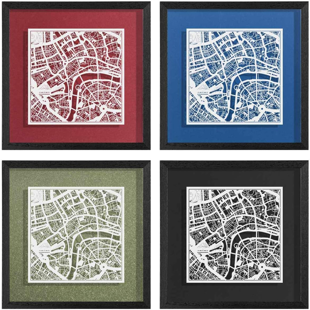 O3 DESIGN STUDIO - Marco de Papel para mapas, 22,8 x 22,8 cm, en Caja de Regalo, Fondo, autocambiant