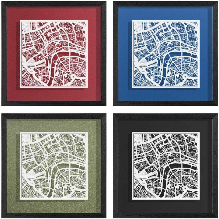 O3 DESIGN STUDIO - Marco de Papel para mapas, 22,8 x 22,8 cm, en Caja de Regalo, Fondo, autocambiant