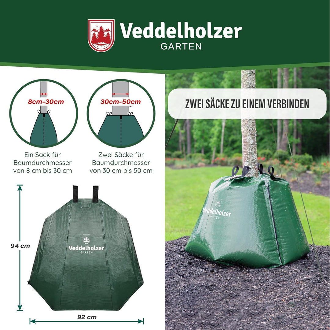 Veddelholzer 8 x 75 l Baumbewässerungssack mit Reissverschluss kombinierbar. Diebstahlschutz und Sch